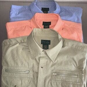 Vintage Lot Of 3 Scandia Woods Men's Full Button Short Sleeve Shirt Size Medium